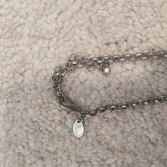 Rustic silver long and short necklace - Picture 3 of 4